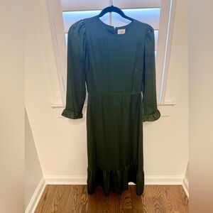 Aritzia Wilfred Midi Dress- Dark Green